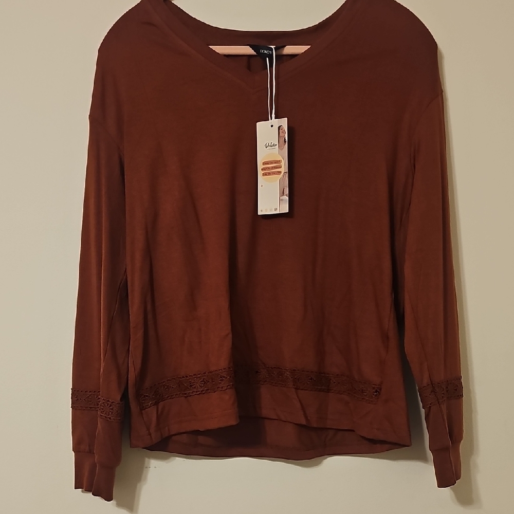 Dokotoo Rust Long Sleeve Top